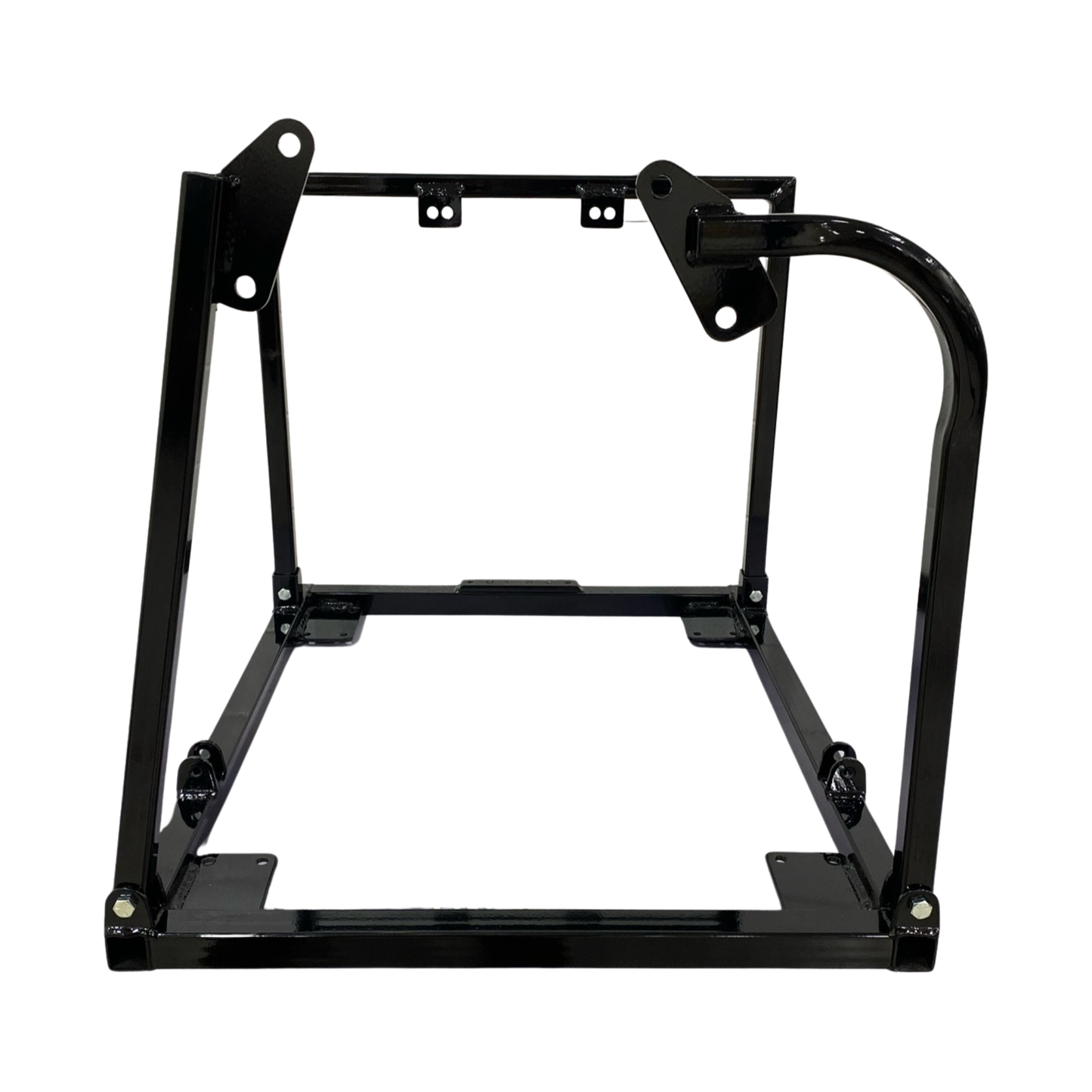 Tilburg Racing Products black metal engine cradle for Chrysler 2nd-Gen Hemi engines on a white background