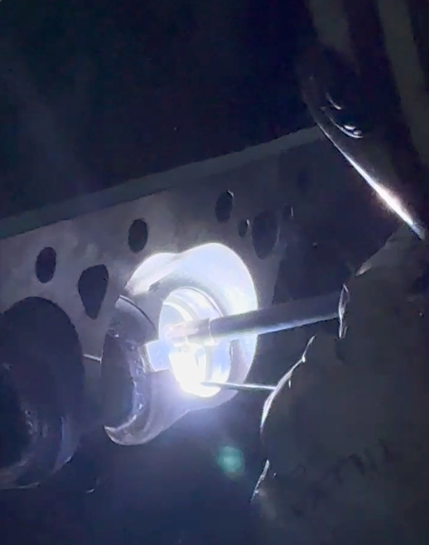 Photo of Sam Tilburg of Tilburg Racing Products welding a custom project.