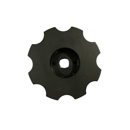 Black Tilburg Racing Products CO2 bottle valve handle on a white background